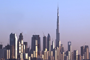 Dubai horizon avec le Burj Khalifa.