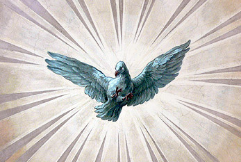 Der Heilige Geist als Taube dargestellt.
