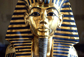 Le masque de Toutankhamon momie, une icône populaire de l'Egypte ancienne au Musée égyptien.